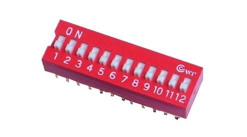 DIP Switch x12 Czerwony l=14szt