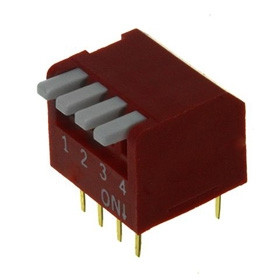 DIP Switch Piano x4 Czerwony l=41szt