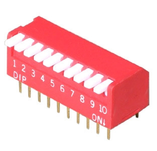 DIP Switch Piano x10 Czerwony l=18szt