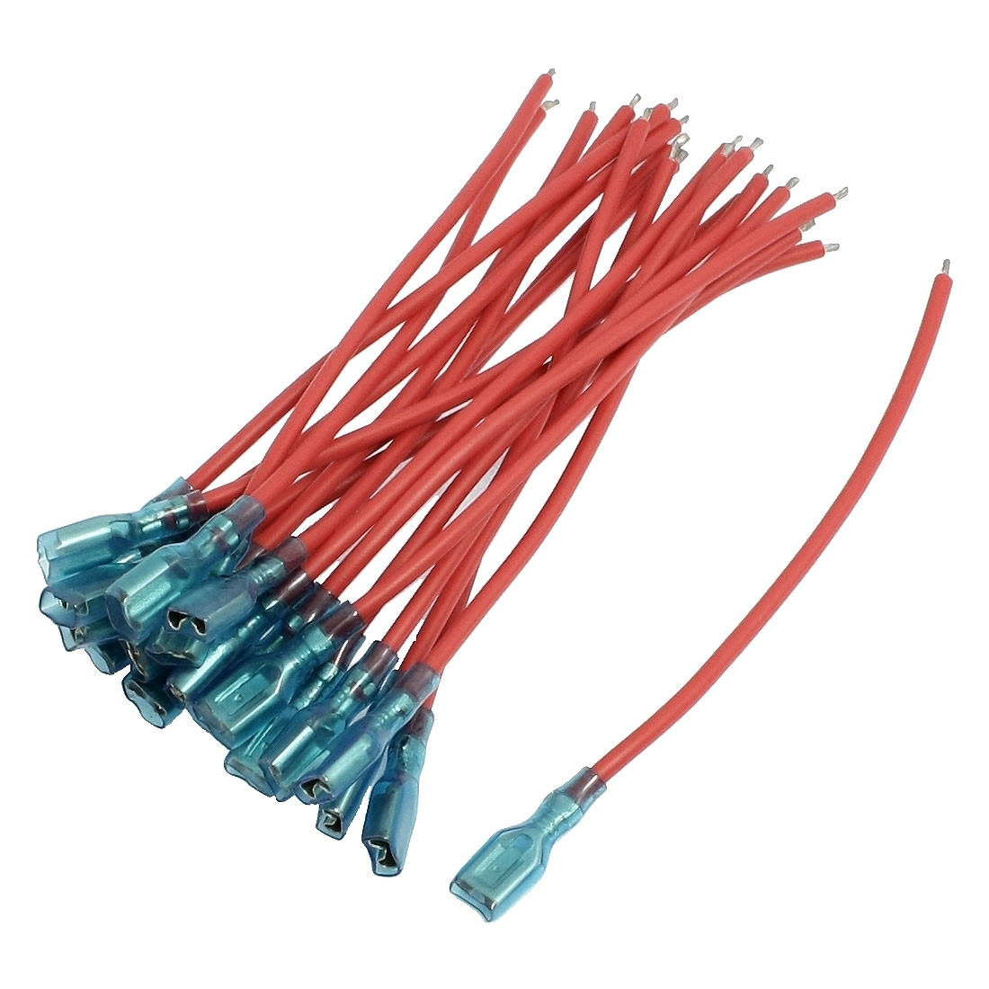 Kabel z konektorem żeńskim 6.3mm czerwony opak=100 szt