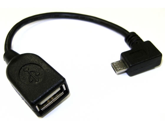 Adapter OTG wtyk Micro USB kątowy --> gniazdo USB A