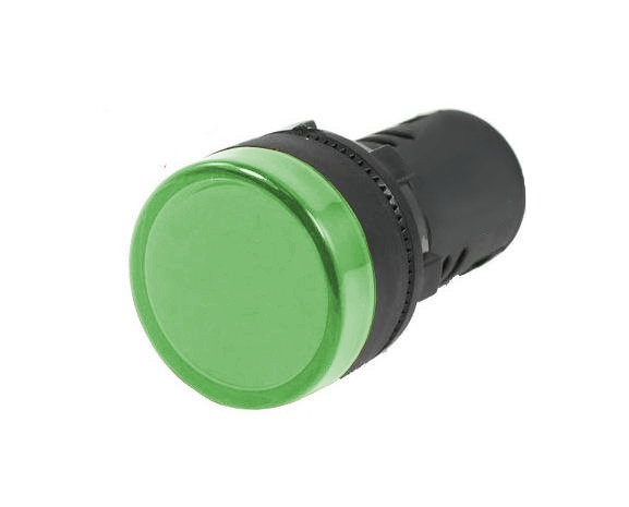 Kontrolka LED 28mm 230V AC zielona
