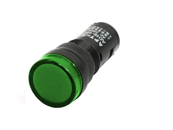Kontrolka LED 19mm 230V AC zielona