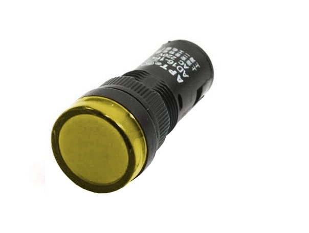 Kontrolka LED 19mm 12V AC/DC żółta
