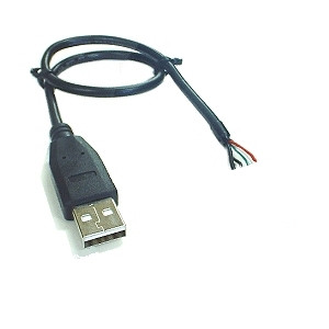 Wtyk USB A z przewodem 25cm 4pin