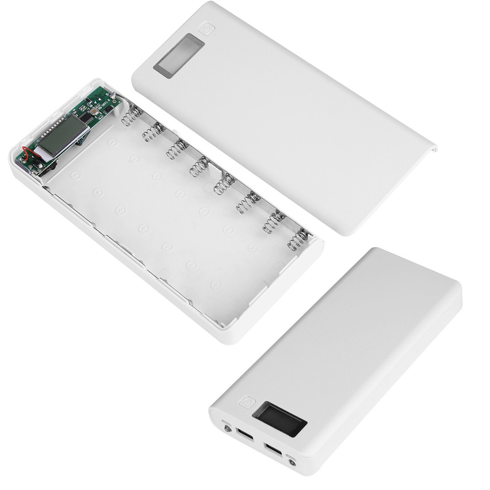 Obudowa powerbank na 8 akumulatorów 18650 z LCD (2x USB 5V 1A oraz 5V 2A)
