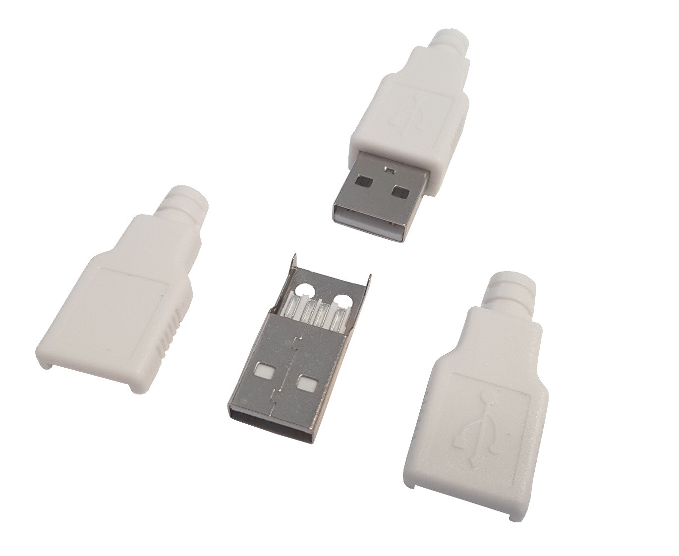 Wtyk USB typu A na kabel z osłoną Białą