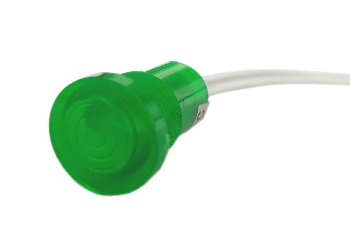 Kontrolka LED 18mm 12V plastikowa zielona