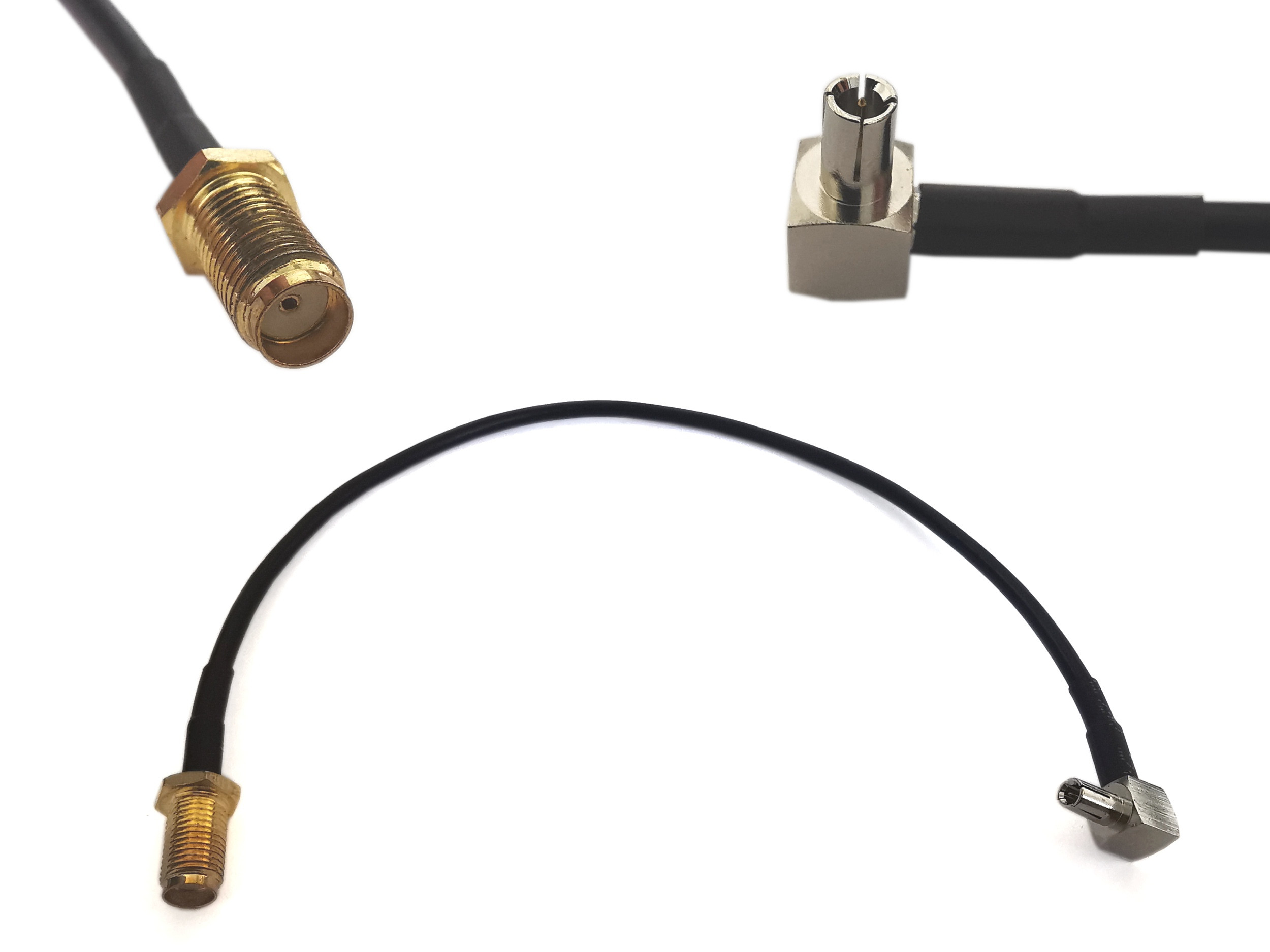 Adapter złącze SMA żeńskie-> TS9 20cm