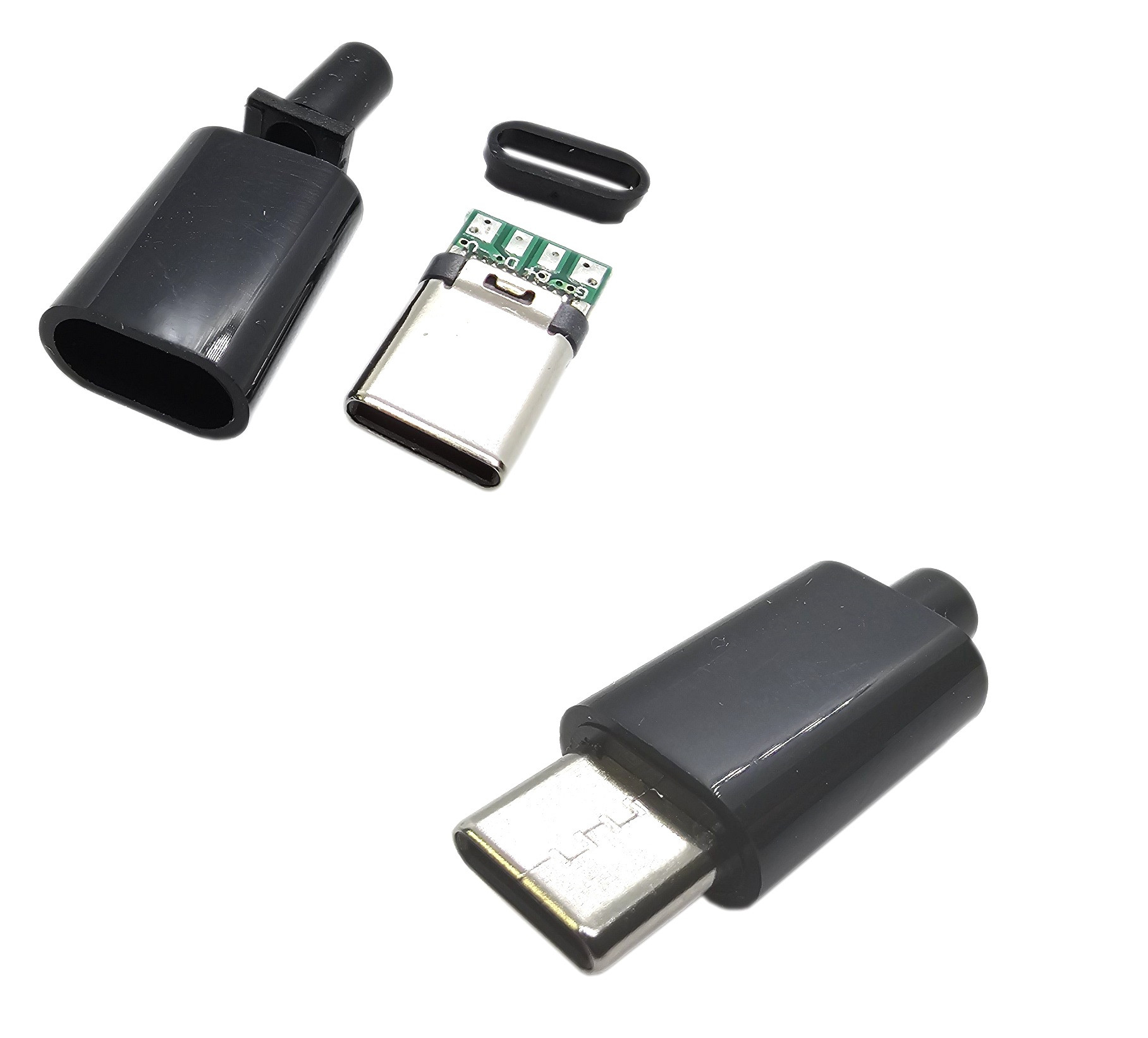 Wtyk USB typu C 3.1 montowany na kabel czarny