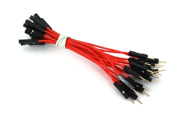 Zestaw 10szt kabli połączeniowych męsko-żeńskie czerwone