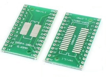 Adapter SOP28, SSOP28 na DIP28 Zielona