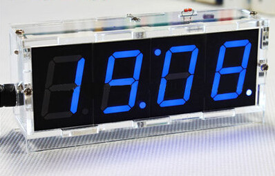 Zegar biurkowy LED z termometrem 5V w obudowie (KIT- do samodzielnego montażu)