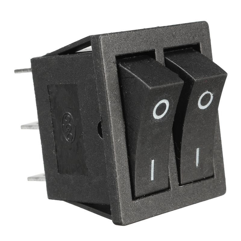 KCD8-213 16A 250V podwójny ON-ON czarny