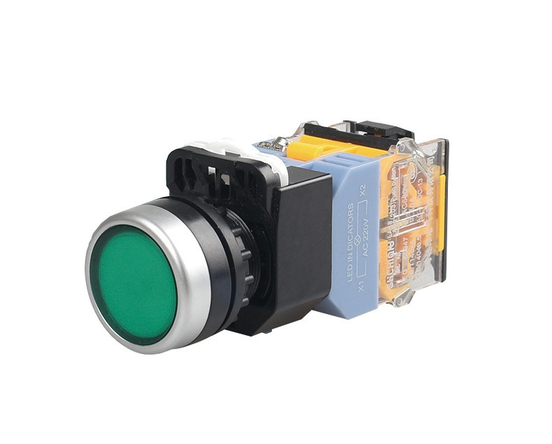 LA38 Przełącznik tablicowy bistabilny 22mm 10A 380V zielony