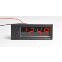Panelowy zegar LED 4.5-30V z podwójnym termometrem oraz woltomierzem, wyświetlacz czerwony
