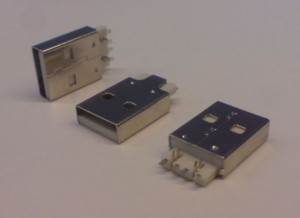 Wtyk USB typu A do montażu SMD z kołkami