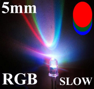 Dioda LED 5mm RGB, clear wolna zmiana kolorów opak=100 szt