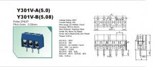 AK 5.00mm h=12.5 mm 3pin niebieskie opak=100 szt