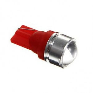 Żarówka LED 12V T10 1W z soczewką Czerwona