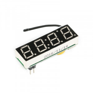 Zegar LED 4.5-15V z termometrem oraz woltomierzem, wyświetlacz niebieski