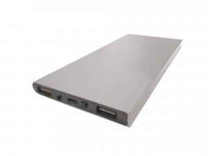 Obudowa powerbank Li-Poly 153x75mm srebrna (USB 5V 1A oraz 5V 2.1A)
