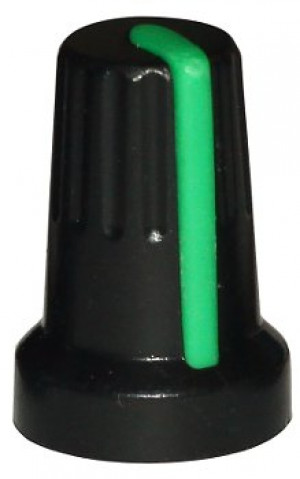 Gałka potencjometru czarna 14mm zielona