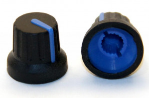 Gałka potencjometru czarna 16mm GC16 niebieska