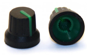 Gałka potencjometru czarna 16mm GC16 zielona