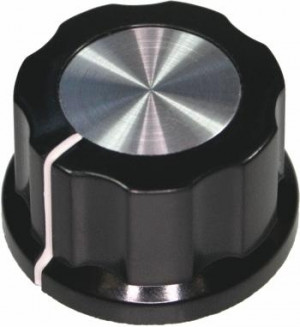 Gałka potencjometru bakelitowa czarna GBC36 36mm