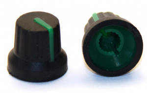Gałka potencjometru czarna 16mm GC16P zielona