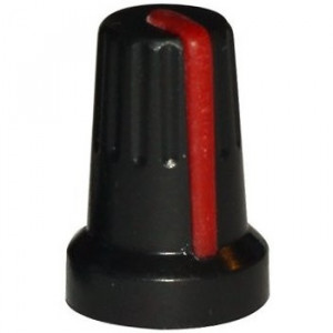 Gałka potencjometru czarna 14mm czerwona