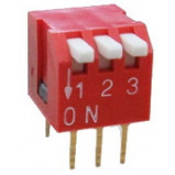 DIP Switch Piano x3 Czerwony l=50szt