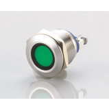 Kontrolka LED 22mm 12V metalowa zielona