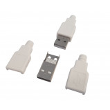 Wtyk USB typu A na kabel z osłoną Białą