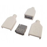 Gniazdo USB typu A na kabel z osłoną białą