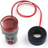 Woltomierz/amperomierz LED 28mm 20-500V/100A czerwony