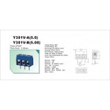 AK 5.08mm h=10mm 3pin (+) niebieskie opak=100 szt