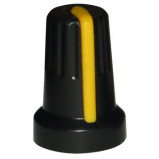 Gałka potencjometru czarna 14mm żółta