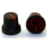 Gałka potencjometru czarna 16mm GC16 czerwona