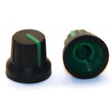Gałka potencjometru czarna 16mm GC16 zielona